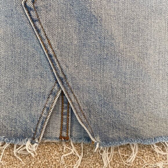 Madewell Rigid Denim A-Line Skirt Cut Out Edition Raw Hem Size 27 - Picture 5 of 11